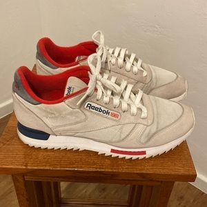 Reebok Classic Leather Ripple Clip SU Mens Beige Tan Lifestyle Sneakers Size 10